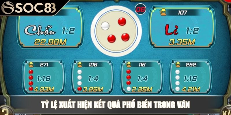 Mẹo Đánh Xóc Đĩa Online - Áp Dụng Xác Suất Và Chiến Thuật Đọc Cầu 2 Tỷ lệ xuất hiện kết quả phổ biến trong ván
