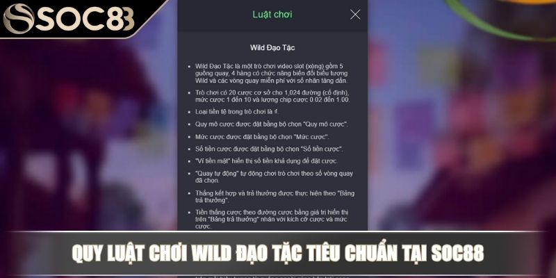 Wild Đạo Tặc - Cuộc Truy Tìm Kho Báu Đầy Kịch Tính Tại SOC88 3 Quy luật chơi Wild Đạo Tặc tiêu chuẩn tại SOC88